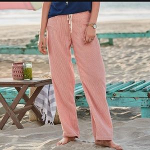 NWOT Sundance Gigi Pants, Size Small (4-6) Coral/white